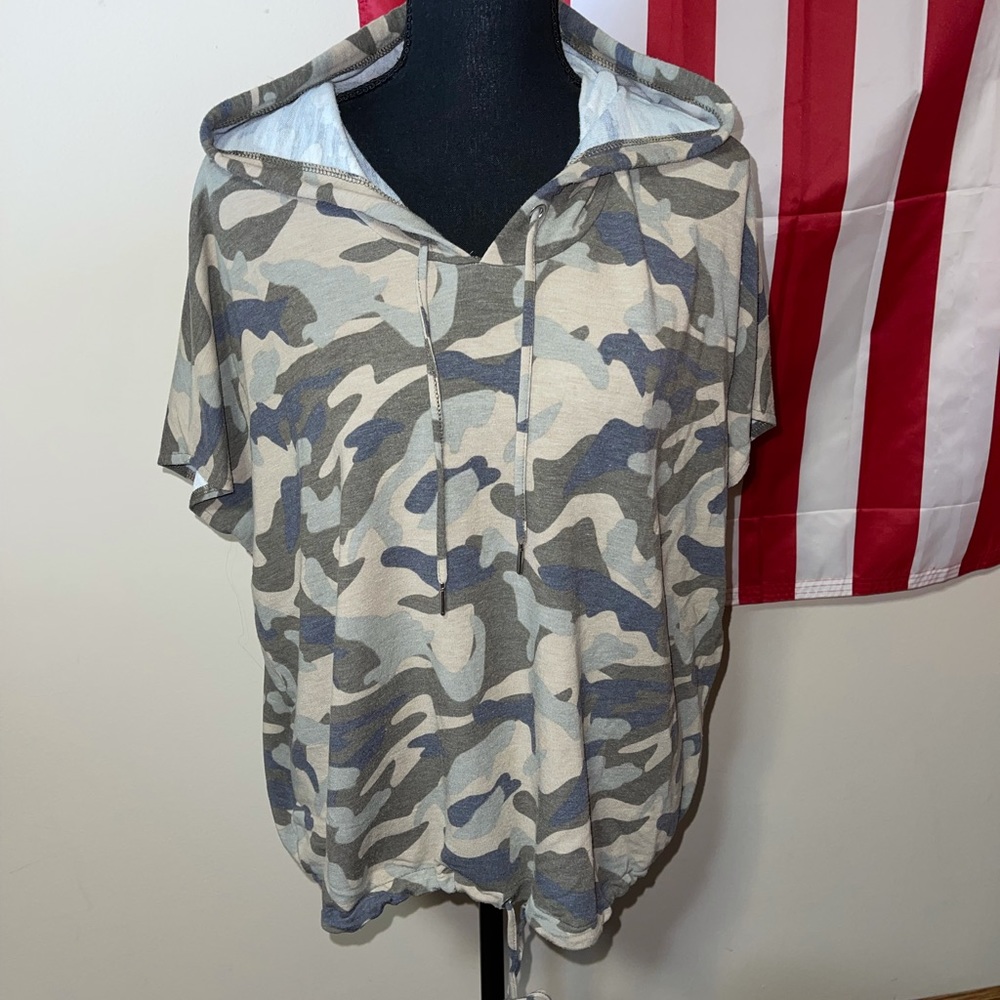 Short Sleeved Camo Hoodie